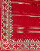 Red Valentine's Georgette Embroidery Saree
