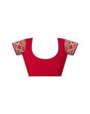 Red Valentine's Georgette Embroidery Saree