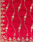 Red Valentine's Vichitra Silk Sequence Embroidery Saree
