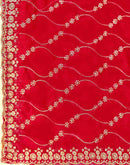 Red Valentine's Sequence Embroidery Saree