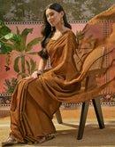 Brown Silk Embroidery Saree