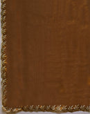 Brown Silk Embroidery Saree