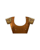 Brown Silk Embroidery Saree