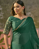 Green Silk Embroidery Saree