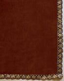 Maroon Silk Sequence Embroidery Lace Saree