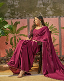 Rani Pink Silk Embroidery Saree