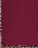 Rani Pink Silk Embroidery Saree