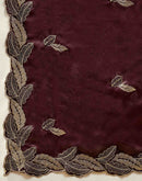 Maroon Shimmer Embroidery Saree
