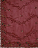 Dusty Rose Pink Shimmer Embroidery Saree