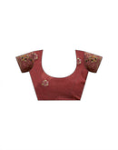 Dusty Rose Pink Shimmer Embroidery Saree