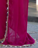 Rani Pink Shimmer Lace Saree