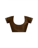 Coffee Brown Chiffon Stone Work Embellished Saree