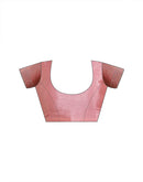 Light Peach Chiffon Stone Work Embellished Saree