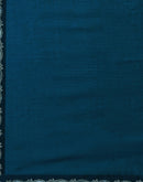 Rama Blue Chiffon Stone Work Swarovski Saree