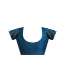 Rama Blue Chiffon Stone Work Swarovski Saree