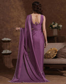 Mauve Chiffon Stone Work Swarovski Saree