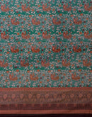 Light Green Georgette Woven Printed Saree