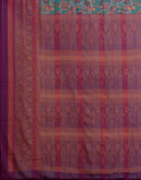 Dusty Teal Blue Georgette Woven Printed Saree