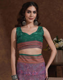 Dusty Purple Georgette Woven Printed Saree