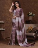 Mauve Georgette Woven Printed Saree