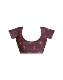 Mauve Georgette Woven Printed Saree