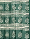 Dark Green Georgette Printed Saree