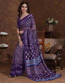 Purple Georgette Printed Saree