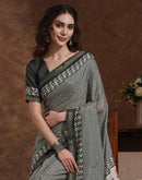 Black Silk Printed Saree
