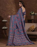 Blue Silk Printed Saree