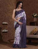 Off White Silk Printed Saree