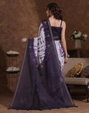 Off White Silk Printed Saree