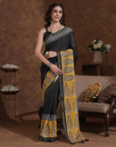 Black Silk Printed Saree
