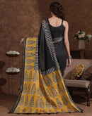 Black Silk Printed Saree