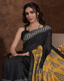 Black Silk Printed Saree
