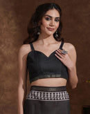 Black Silk Printed Saree
