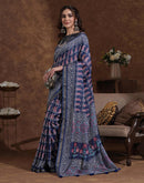 Blue Silk Printed Saree