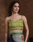 Black Silk Floral Printed Saree