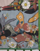 Black Silk Floral Printed Saree