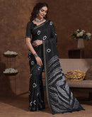 Black Silk Printed Saree