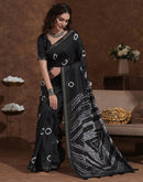 Black Silk Printed Saree