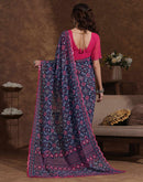 Blue Georgette Printed Saree