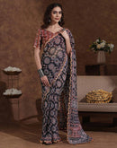 Black Georgette Printed Saree