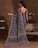 Black Georgette Printed Saree