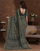 Black Georgette Printed Saree
