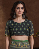Black Georgette Printed Saree