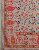 Beige Linen Woven Printed Saree