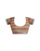 Dusty Beige Linen Woven Printed Saree