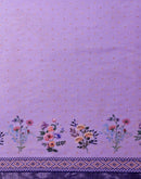 Lavender Linen Woven Printed Saree