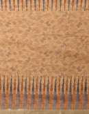 Dark Beige Linen Woven Printed Saree