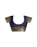 Navy Blue Silk Woven Banarasi Saree